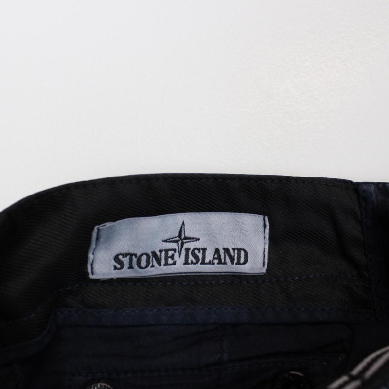 Stone Island SS 2018 Navy Blue Bermuda Cotton Cargo Shorts