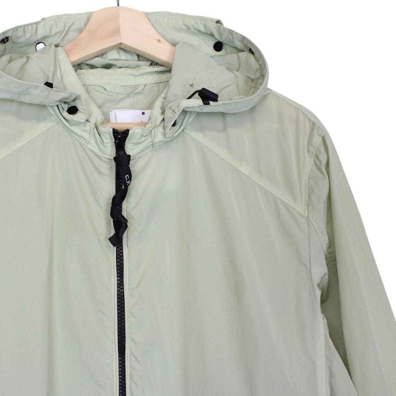 CP Company Pale Green Full Zip Chrome Nylon Garment Dyed Goggle Jacket