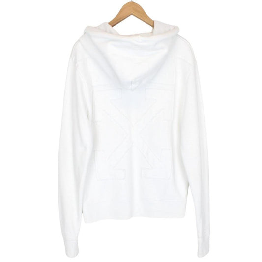 Off White White Arrows Cotton Hoodie Jumper
