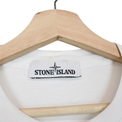 Stone Island AW 2019 White Long Sleeve Compass T-Shirt
