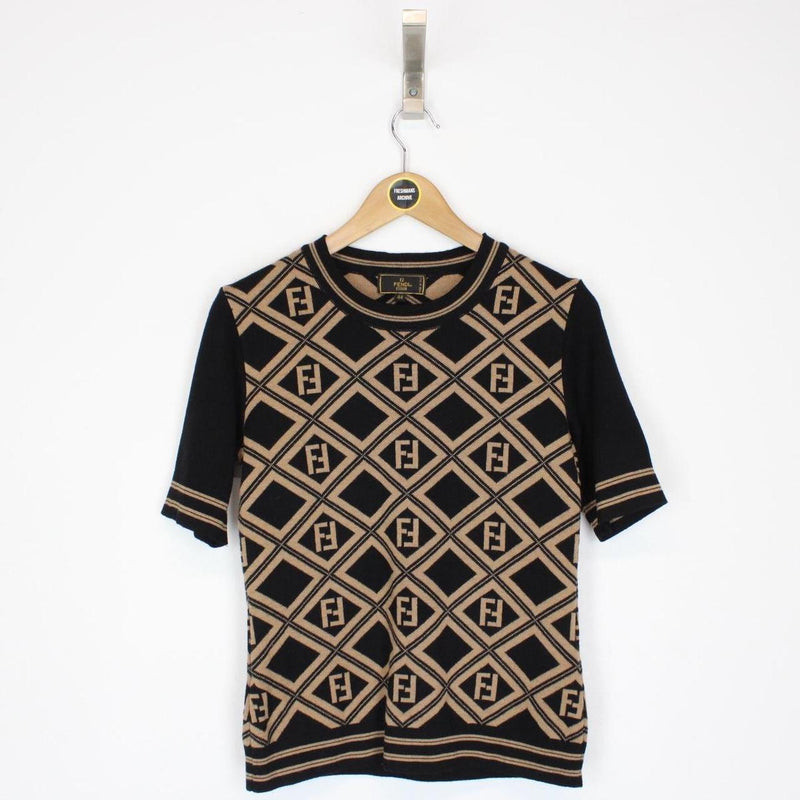 90s FENDI 刺繍ロゴTシャツ archive 00s ブラック 90s FENDI 刺繍ロゴTシャツ archive 00s ブラック レディース