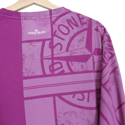 Stone Island Purple Long Sleeve Logo Print T-Shirt