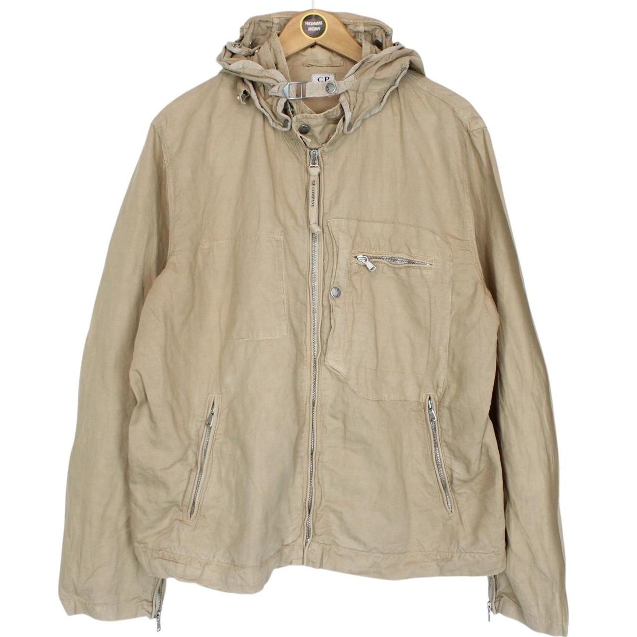 Vintage CP Company SS 2006 Beige Full Zip Multi Pocket Cotton Lino Flax Goggle