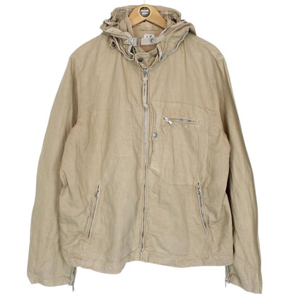 Vintage CP Company SS 2006 Beige Full Zip Multi Pocket Cotton Lino Flax Goggle