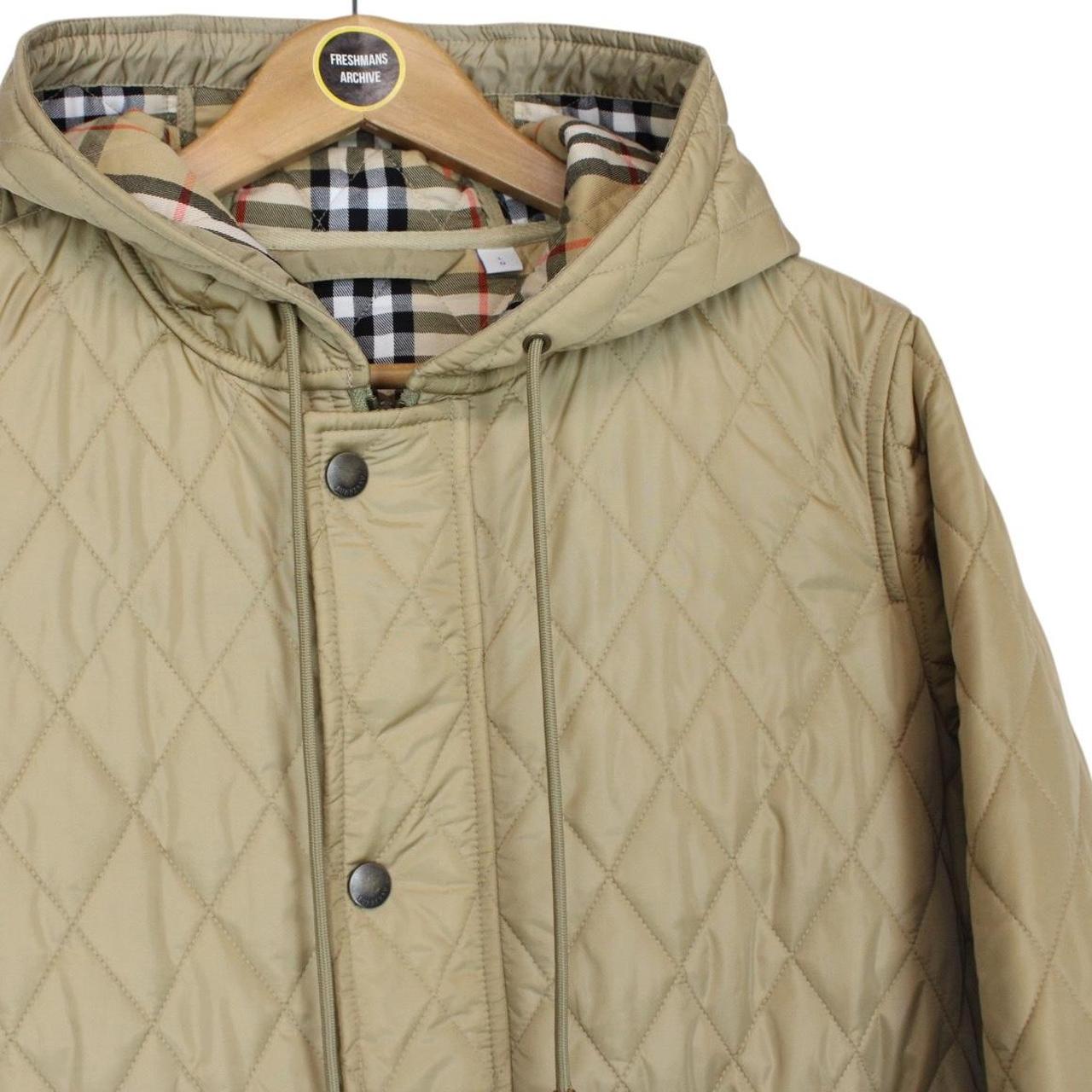 Burberry London Beige Nova Check Devon Quilted Parka Coat