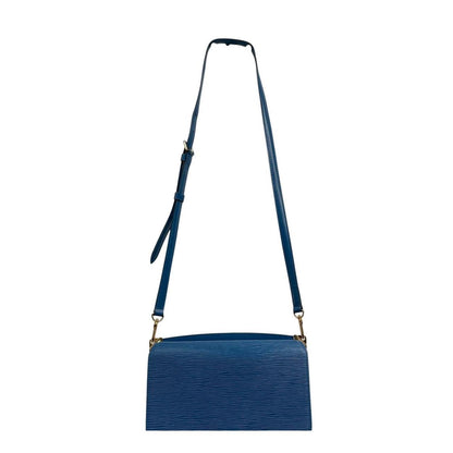 Louis Vuitton blue Epi leather Grenelle shoulder bag with iconic logo and sleek design.