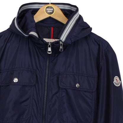 Moncler Jeanluc Navy Blue Full Zip Nylon Hooded Jacket