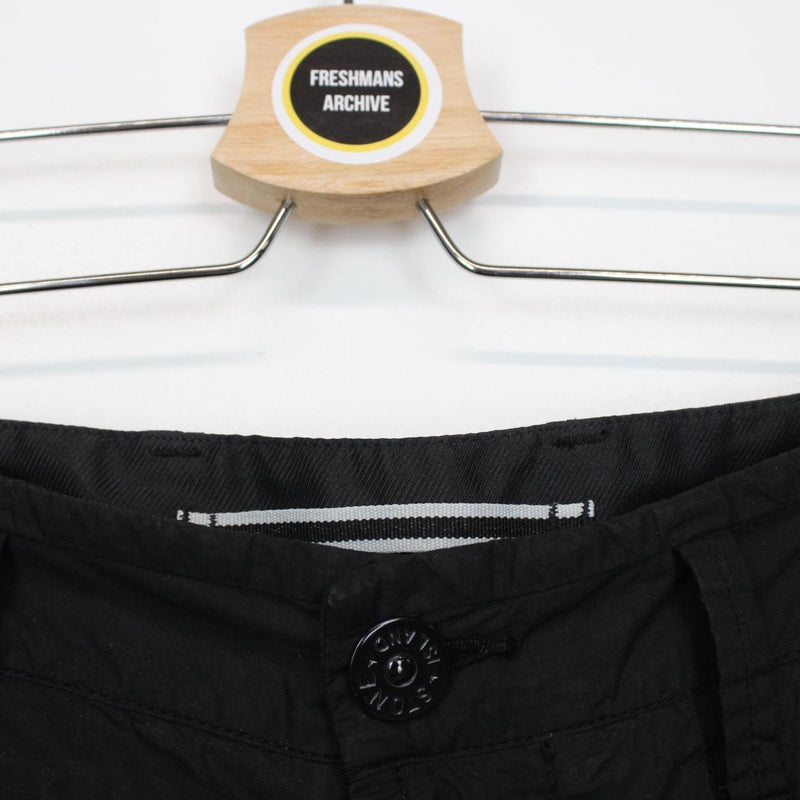 Stone Island SS 2024 Black Bermuda Cotton Cargo Shorts