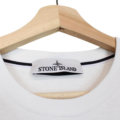 Stone Island AW 2022 White Short Sleeve Cotton Logo Print T-Shirt