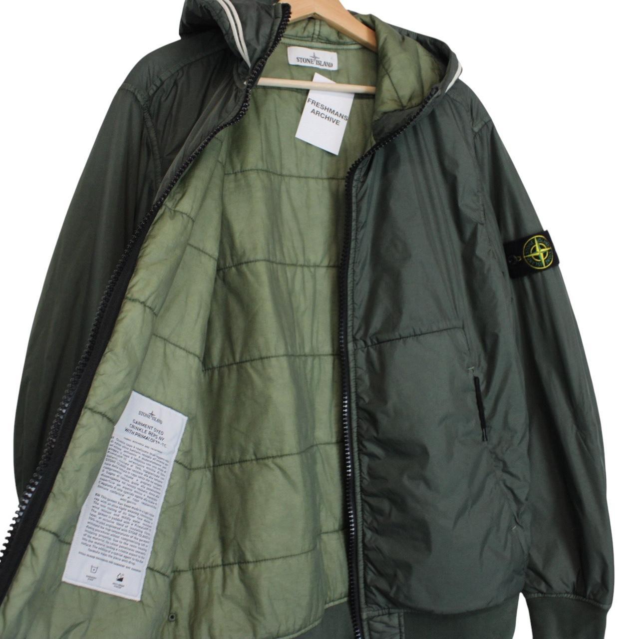 Stone Island AW 2020 Green Garment Dyed Crinkle Reps NY Primaloft Jacket