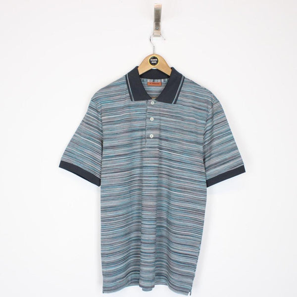 Missoni Multicoloured Striped Short Sleeve Cotton Polo Shirt