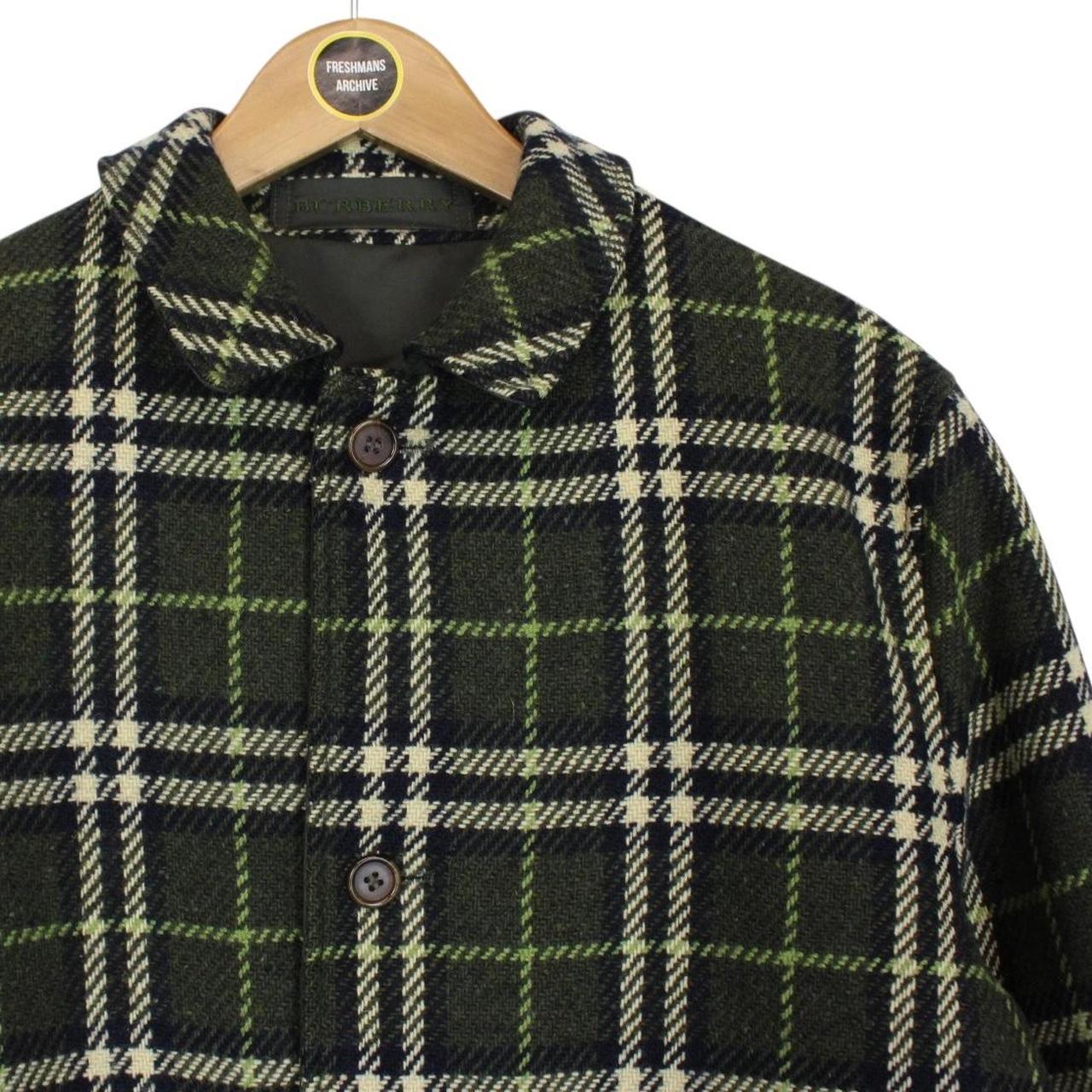 Burberry London Green Nova Check Wool and Polyester Reversible Jacket