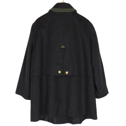 Vintage 90s Yves Saint Laurent Grey Virgin Wool Blend Coat