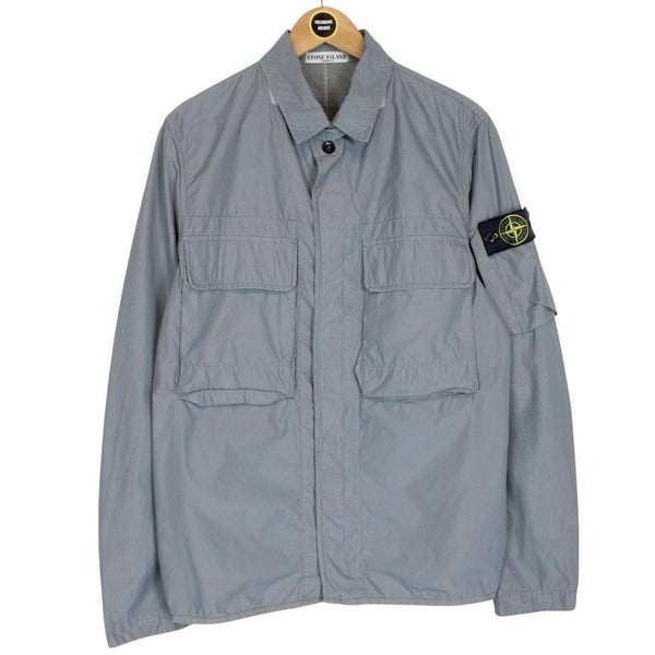 Vintage Stone Island SS 2009 Grey Full Zip Nylon/Cotton Spalmultra Overshirt