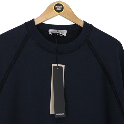 Stone Island Navy Blue Crew Neck Cotton Sweatshirt Jumper