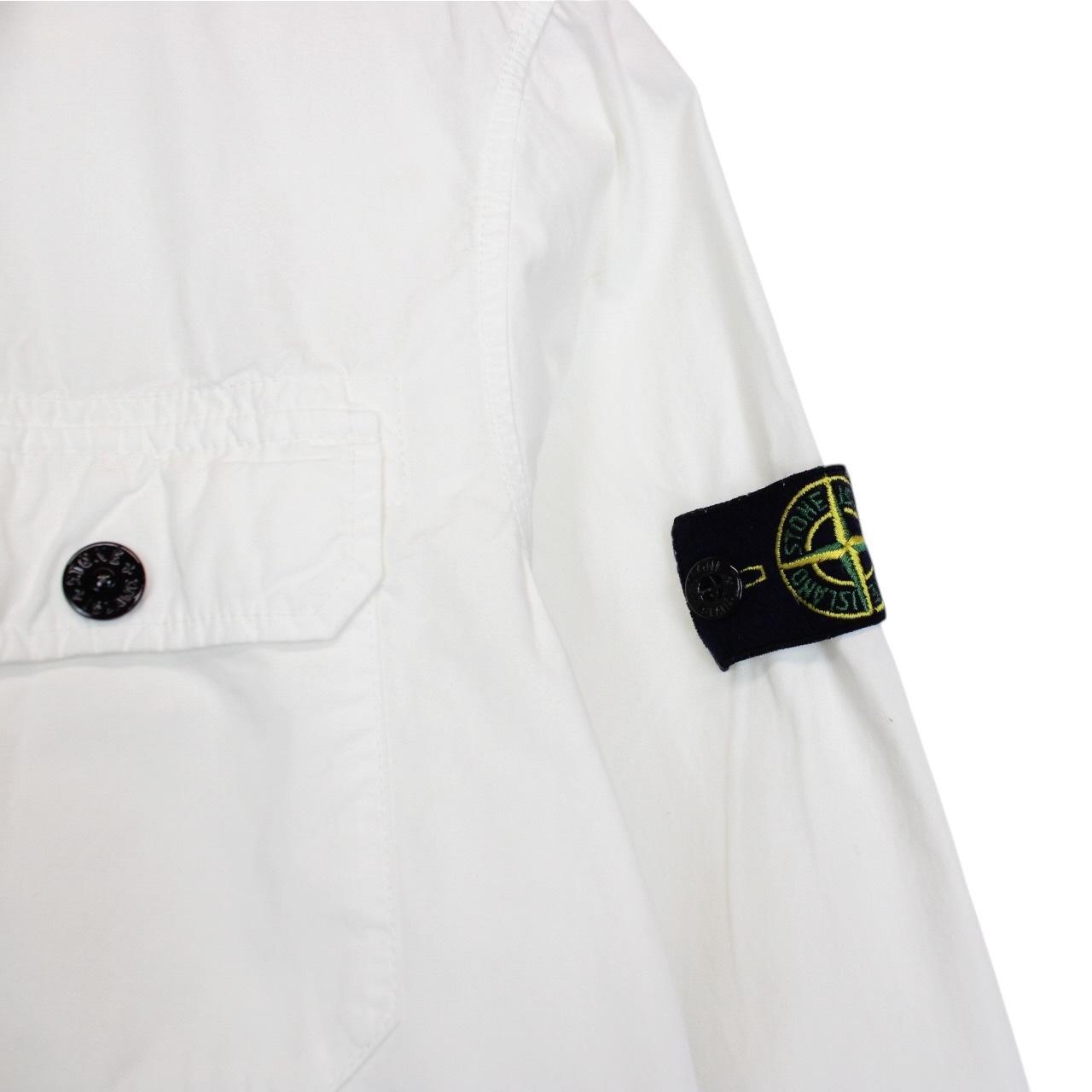 Stone Island Junior AW 2017 White Long Sleeve Cotton Overshirt