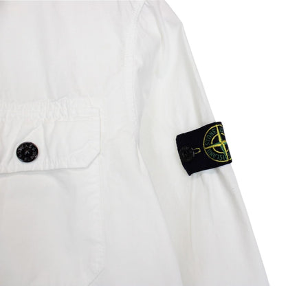 Stone Island Junior AW 2017 White Long Sleeve Cotton Overshirt