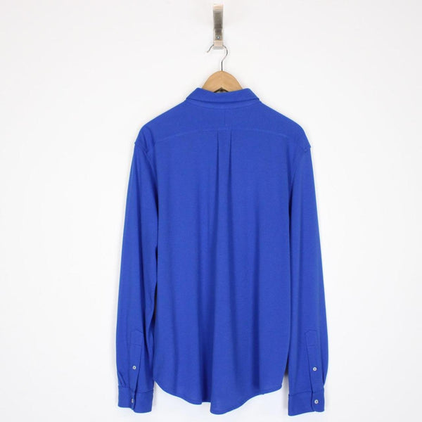 Polo Ralph Lauren Blue Long Sleeve Cotton Featherweight Mesh Shirt