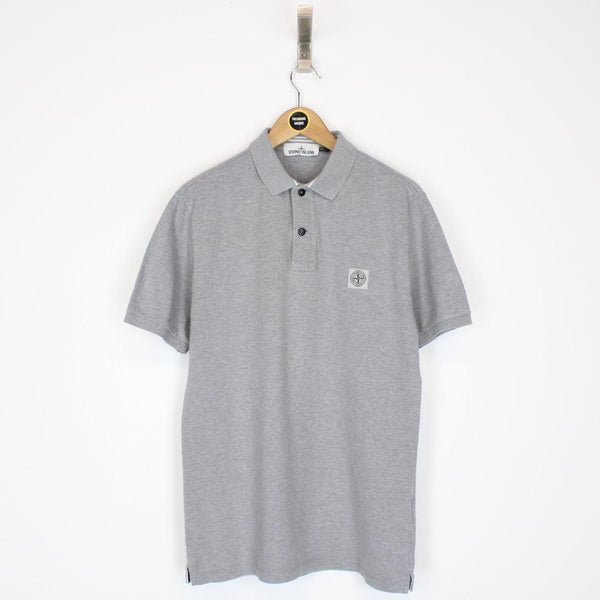 Stone Island Grey Short Sleeve Compass Polo Shirt