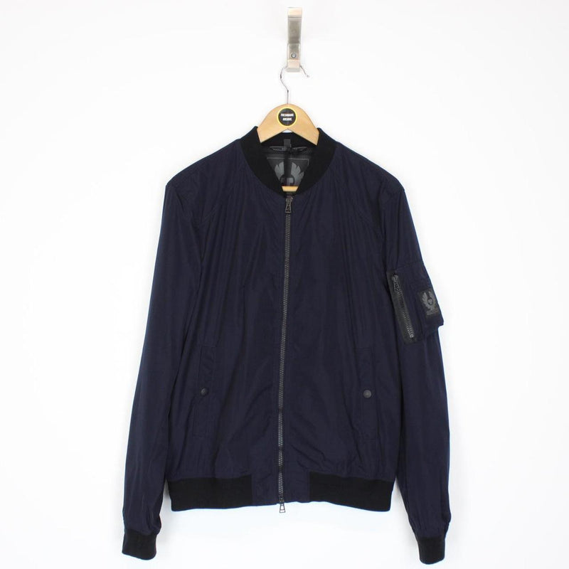 Belstaff Mallison Navy Blue Nylon Bomber Jacket