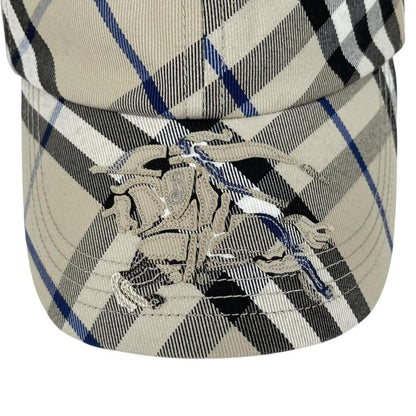 Burberry Beige Nova Check EKD Logo Embroidered Baseball Cap