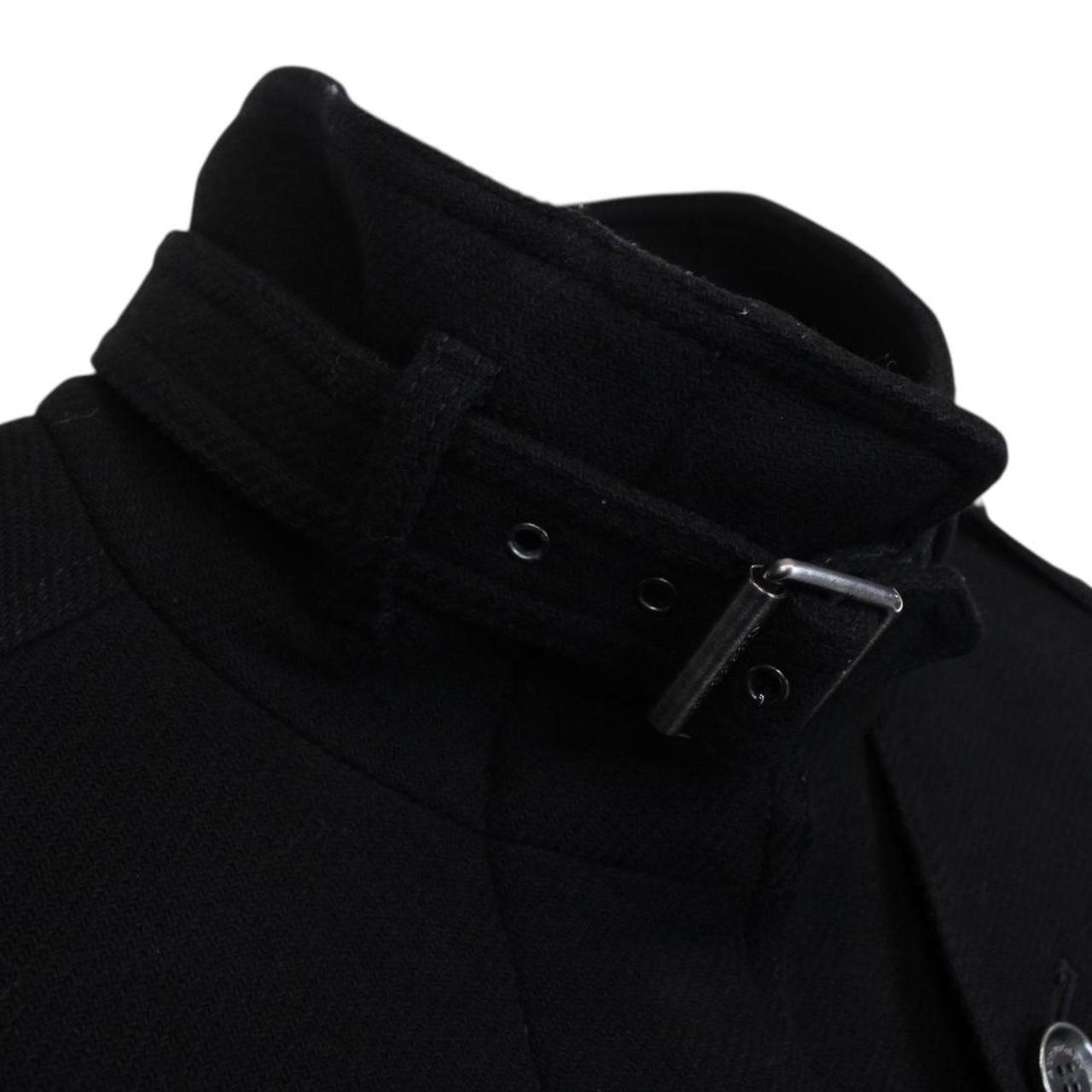 Burberry Brit Black Cashmere Wool Blend Belted Coat