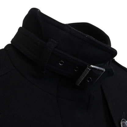 Burberry Brit Black Cashmere Wool Blend Belted Coat