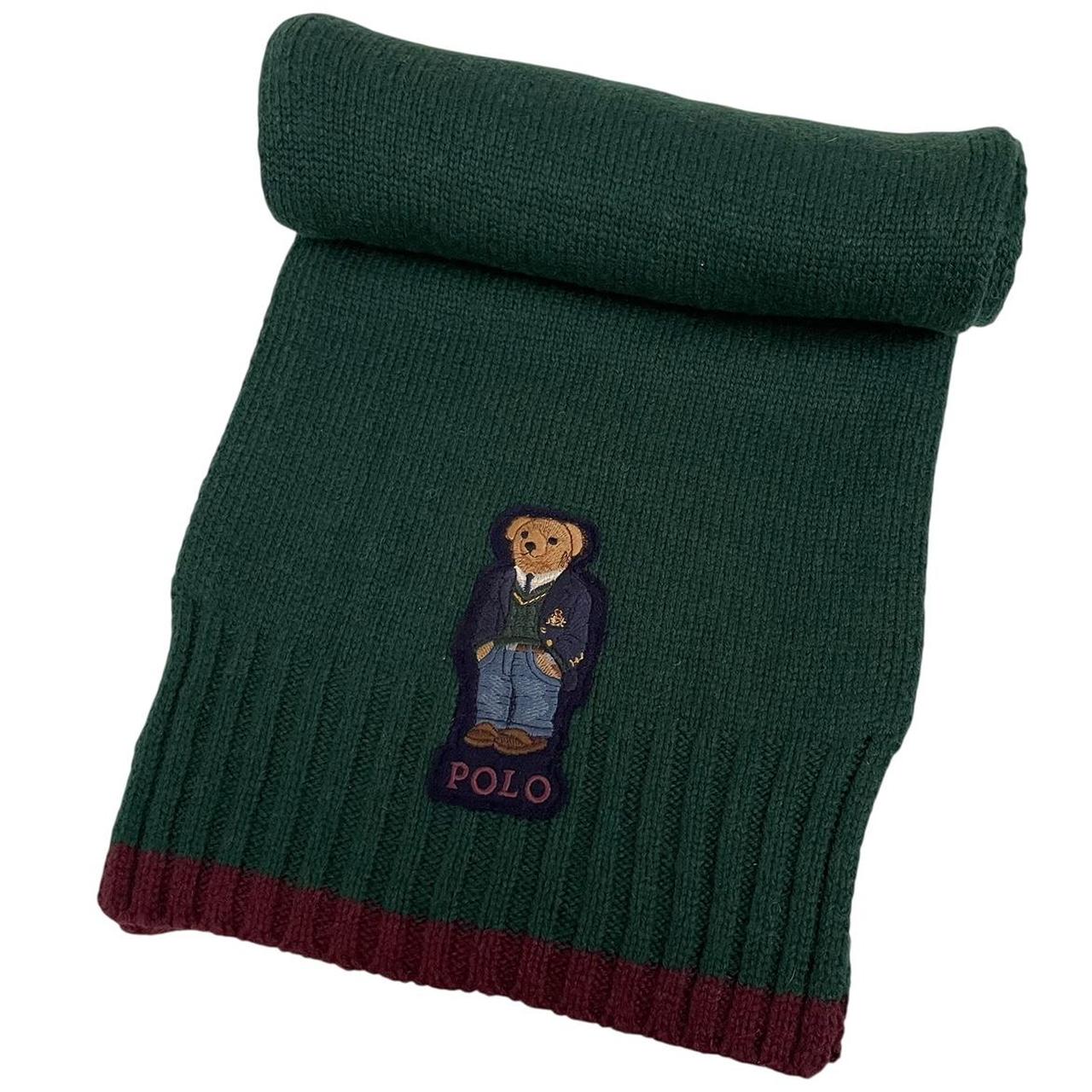 Polo Ralph Lauren Polo Bear Dark Green Wool Blend Scarf
