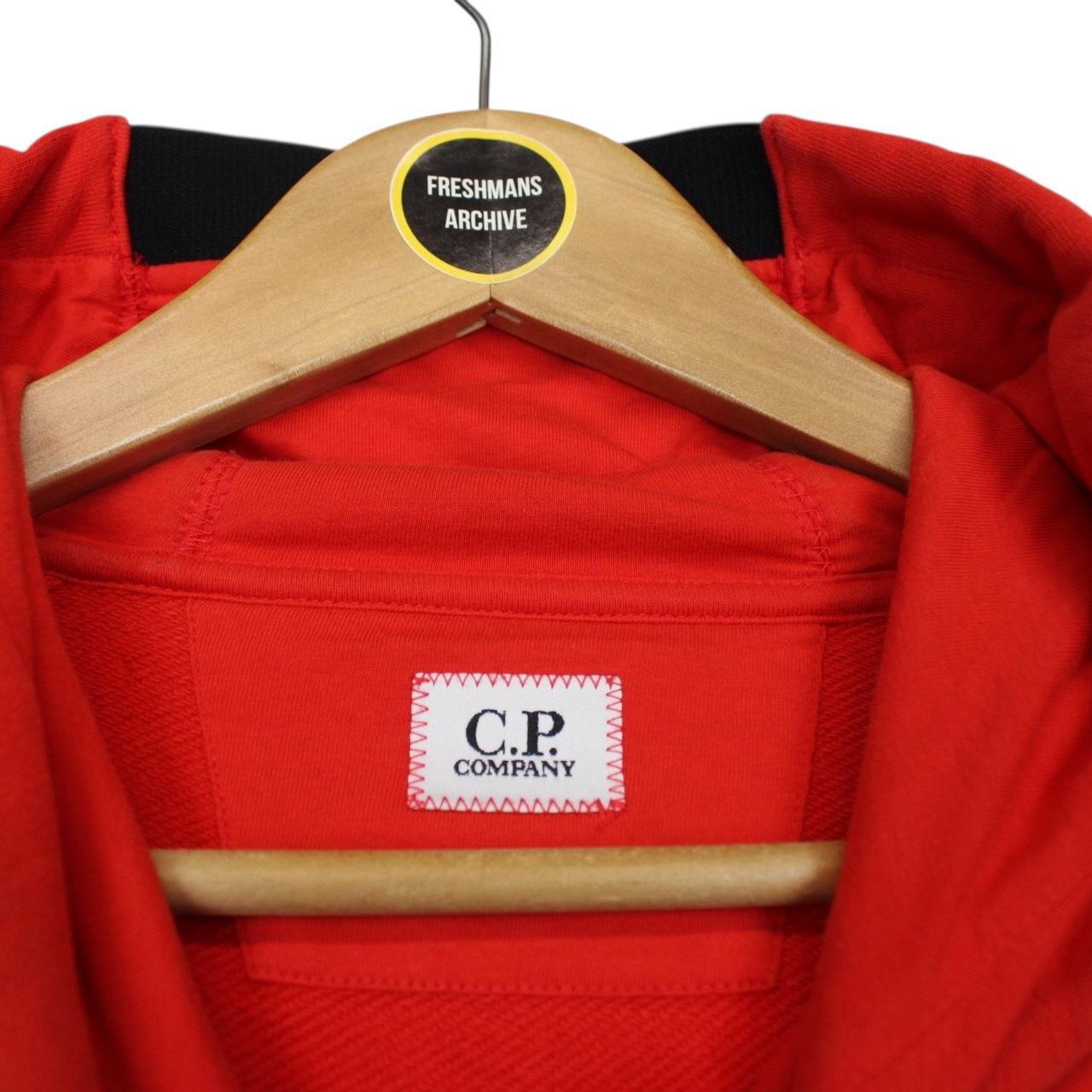CP Company Red Cotton Lens Hoodie Jumper