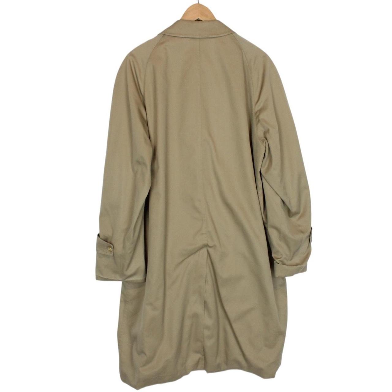 Vintage 80s Aquascutum Tan Brown House Check Cotton Blend Trench Coat