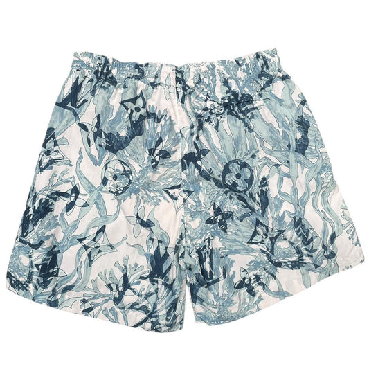 Louis Vuitton White and Blue Aquagarden Monogram Swim Shorts