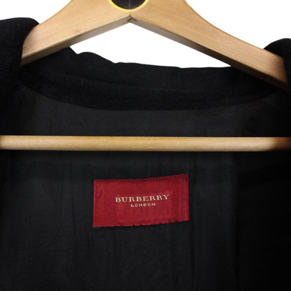 Vintage Burberry London Black Virgin Wool Overcoat