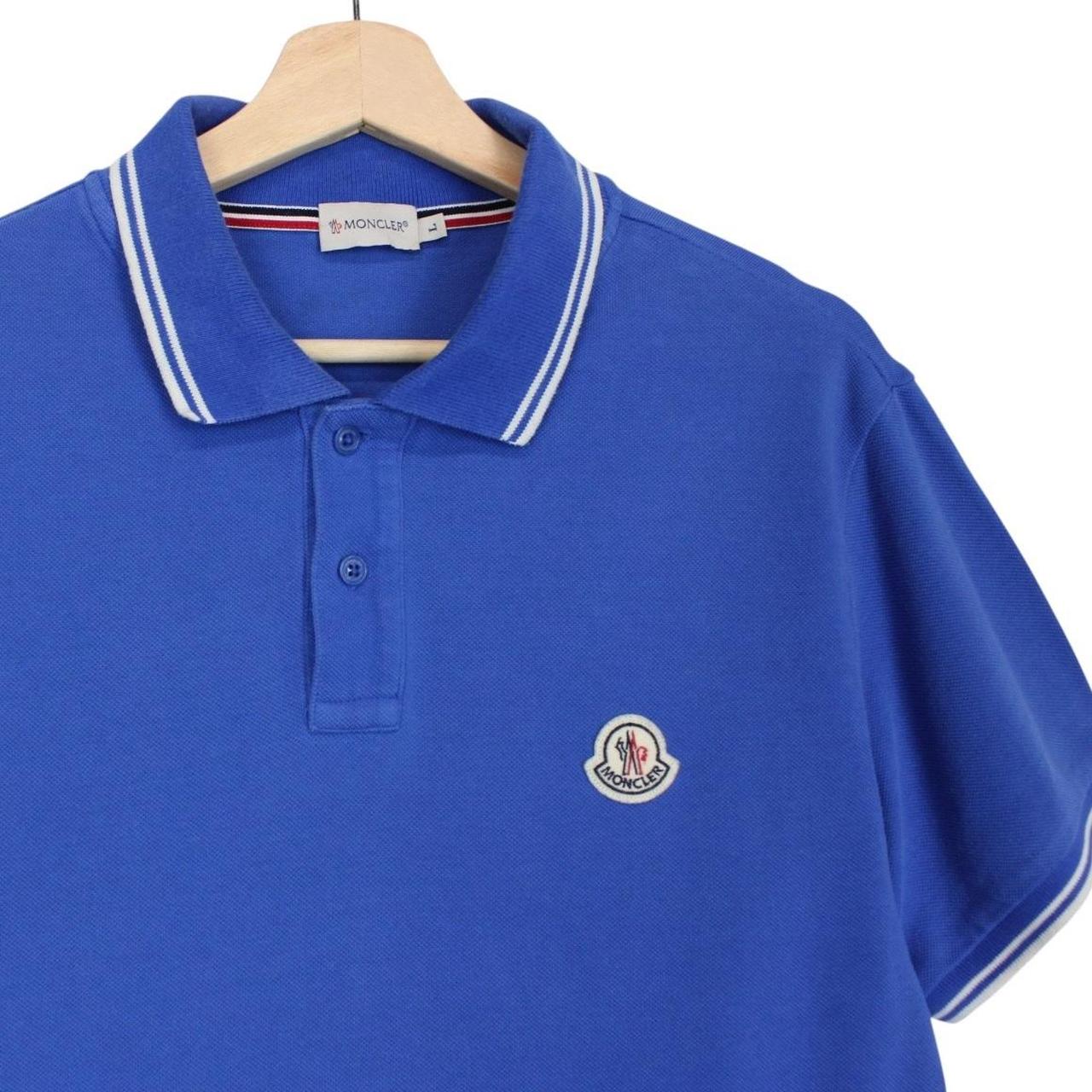 Moncler Maglia Blue Short Sleeve Cotton Polo Shirt