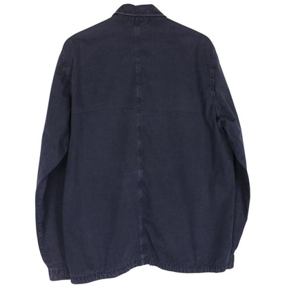 Stone Island AW 2018 Navy Blue Full Zip Cotton Overshirt Jacket
