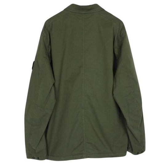 Stone Island AW 2023 Green Full Zip Cotton Overshirt Jacket