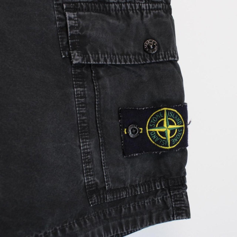 Stone Island SS 2022 Black Bermuda Cotton Cargo Shorts