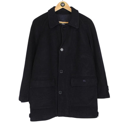 Vintage Burberry London Navy Blue Virgin Wool Blend Coat