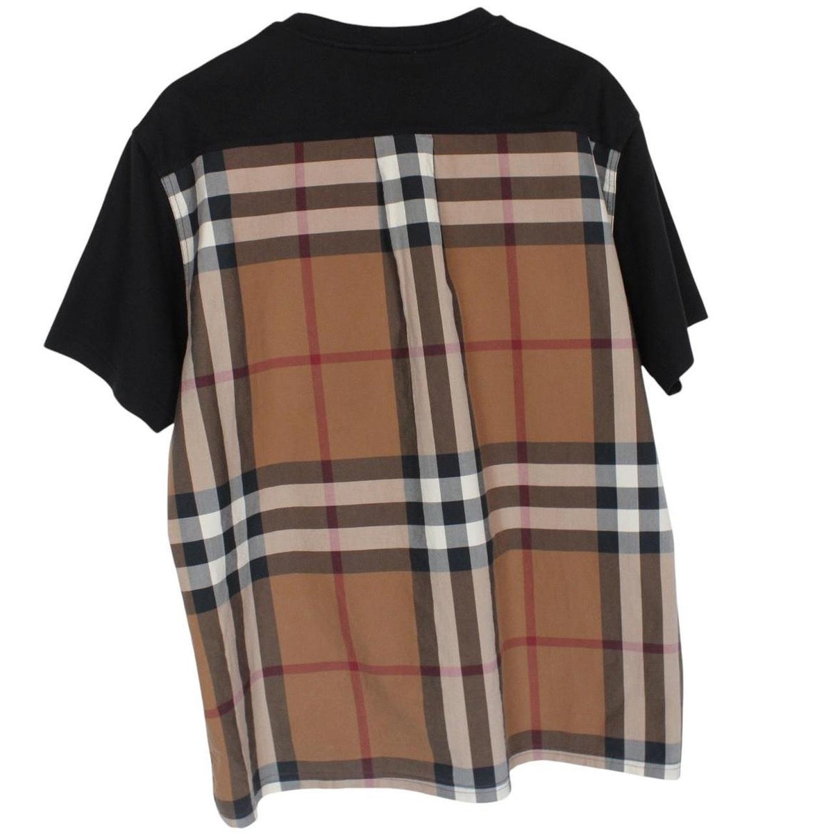 Burberry black and brown cotton t-shirt with Carrick Nova Check back panel design.