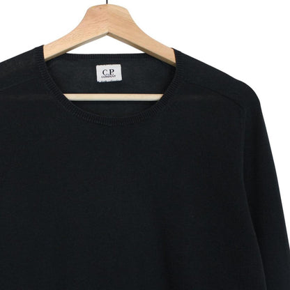 CP Company Navy Blue Cotton Knit Sweatshirt Jumper