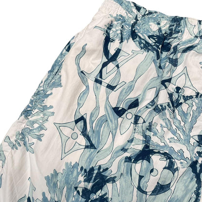 Louis Vuitton White and Blue Aquagarden Monogram Swim Shorts