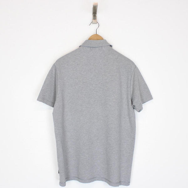 Stone Island Grey Short Sleeve Compass Cotton Polo Shirt