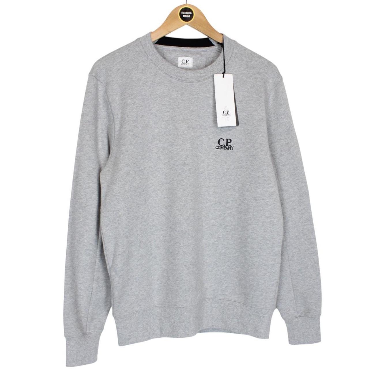 CP Company Grey Diagonal Raised Fleece Cotton Sweatshirt