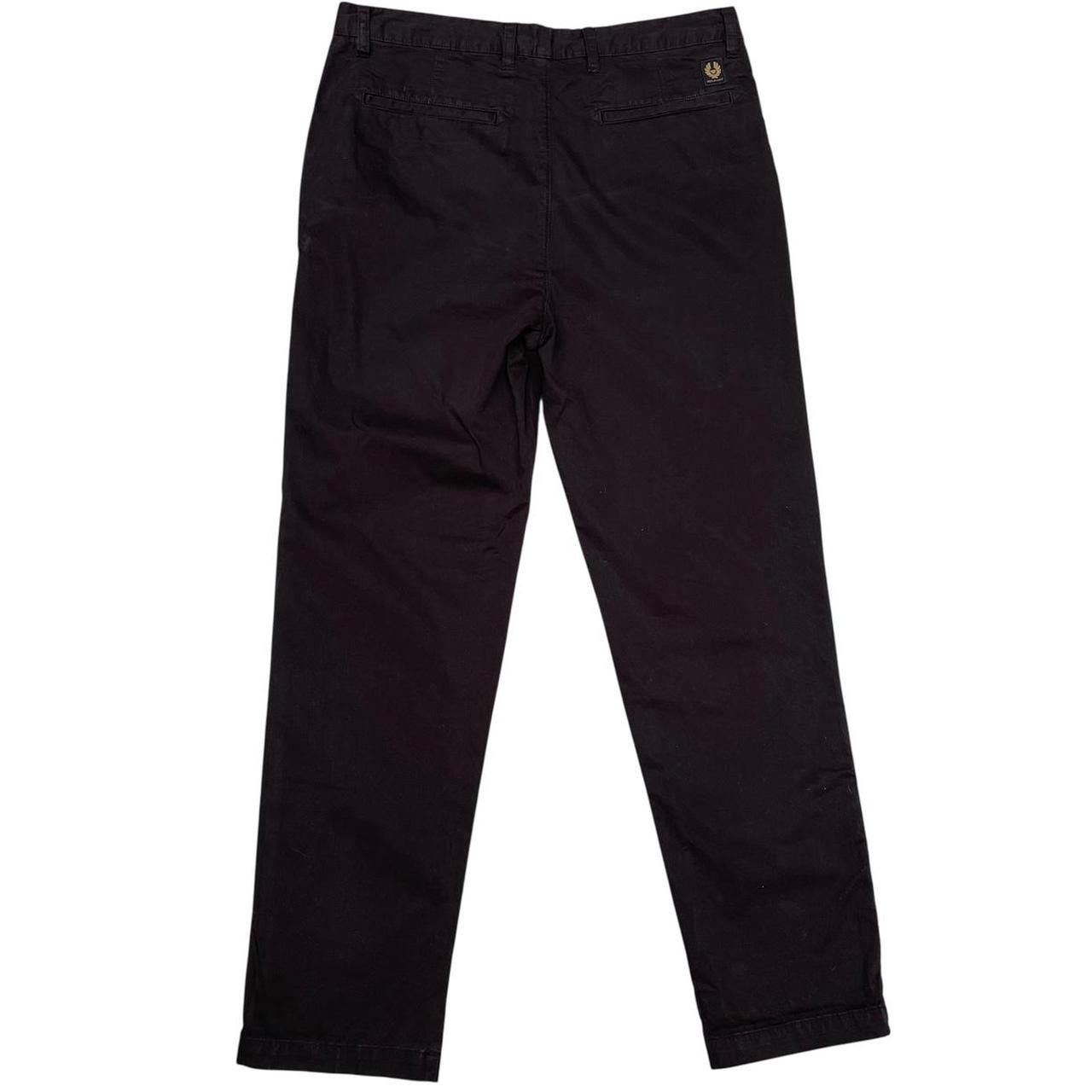 Belstaff Black Straight Leg Fit Cotton Trousers