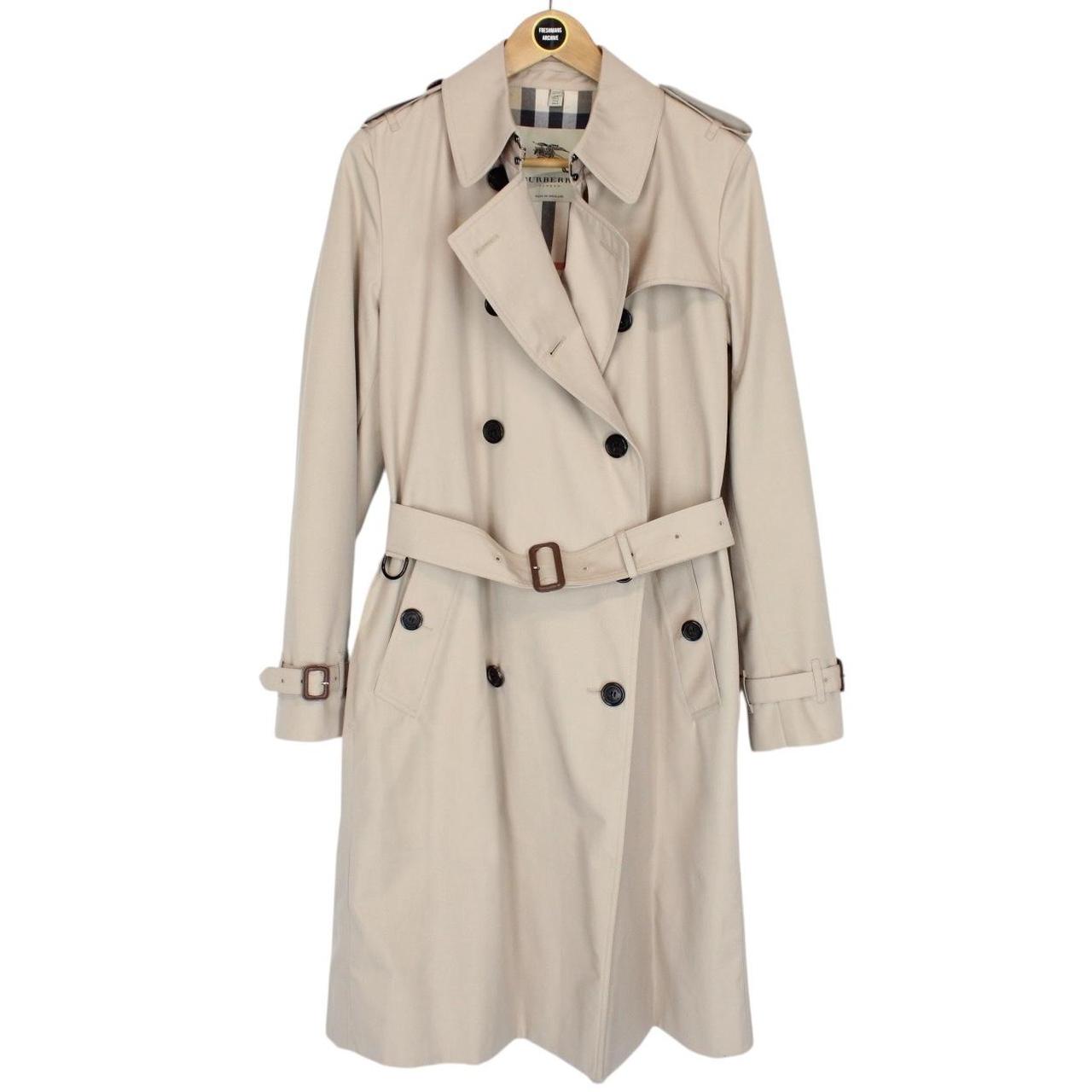 Burberry Beige Nova Check Double Breasted Belted Trench Coat