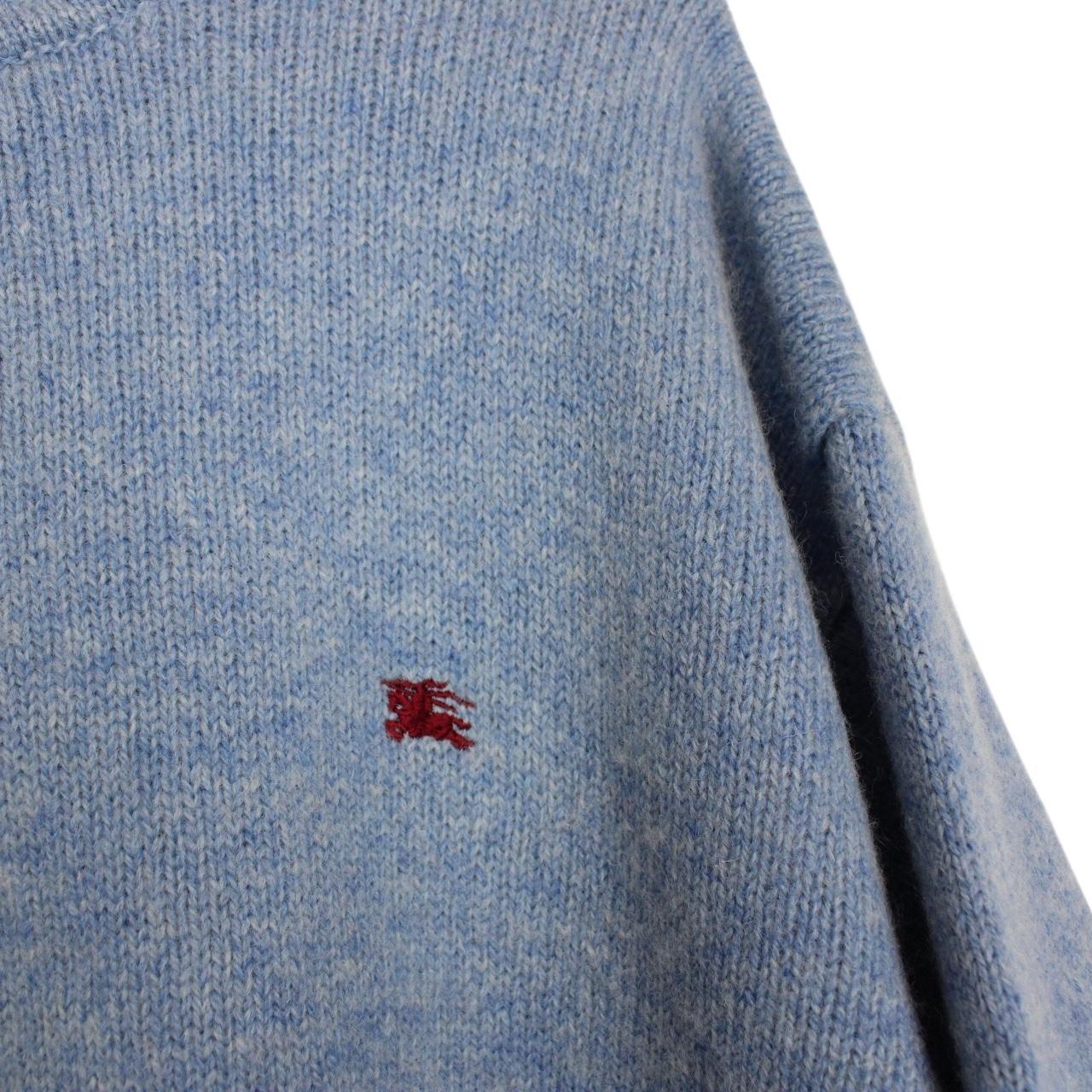 Vintage Burberry London Blue Wool Knit Jumper