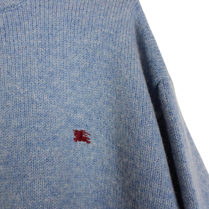 Vintage Burberry London Blue Wool Knit Jumper