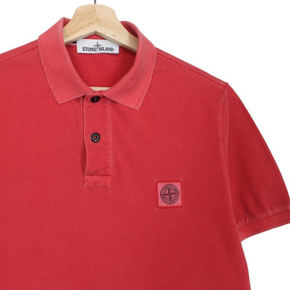 Stone Island SS 2015 Red Short Sleeve Compass Cotton Polo Shirt