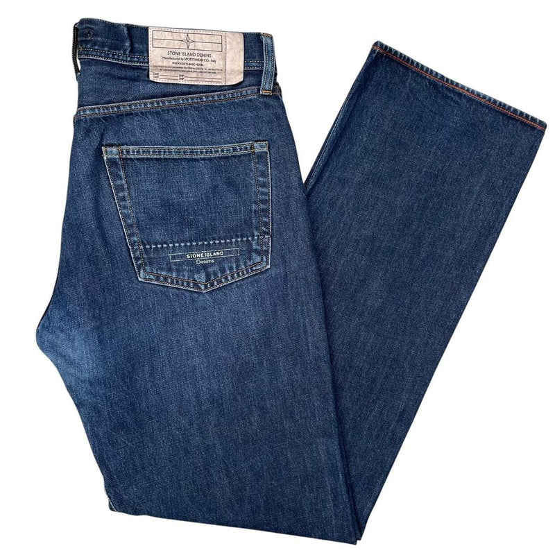 Vintage Stone Island Denims Navy Blue Straight Leg Fit Denim Jeans