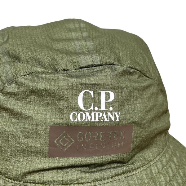 CP Company Green Gore-Tex Infinium Logo Print Bucket Hat