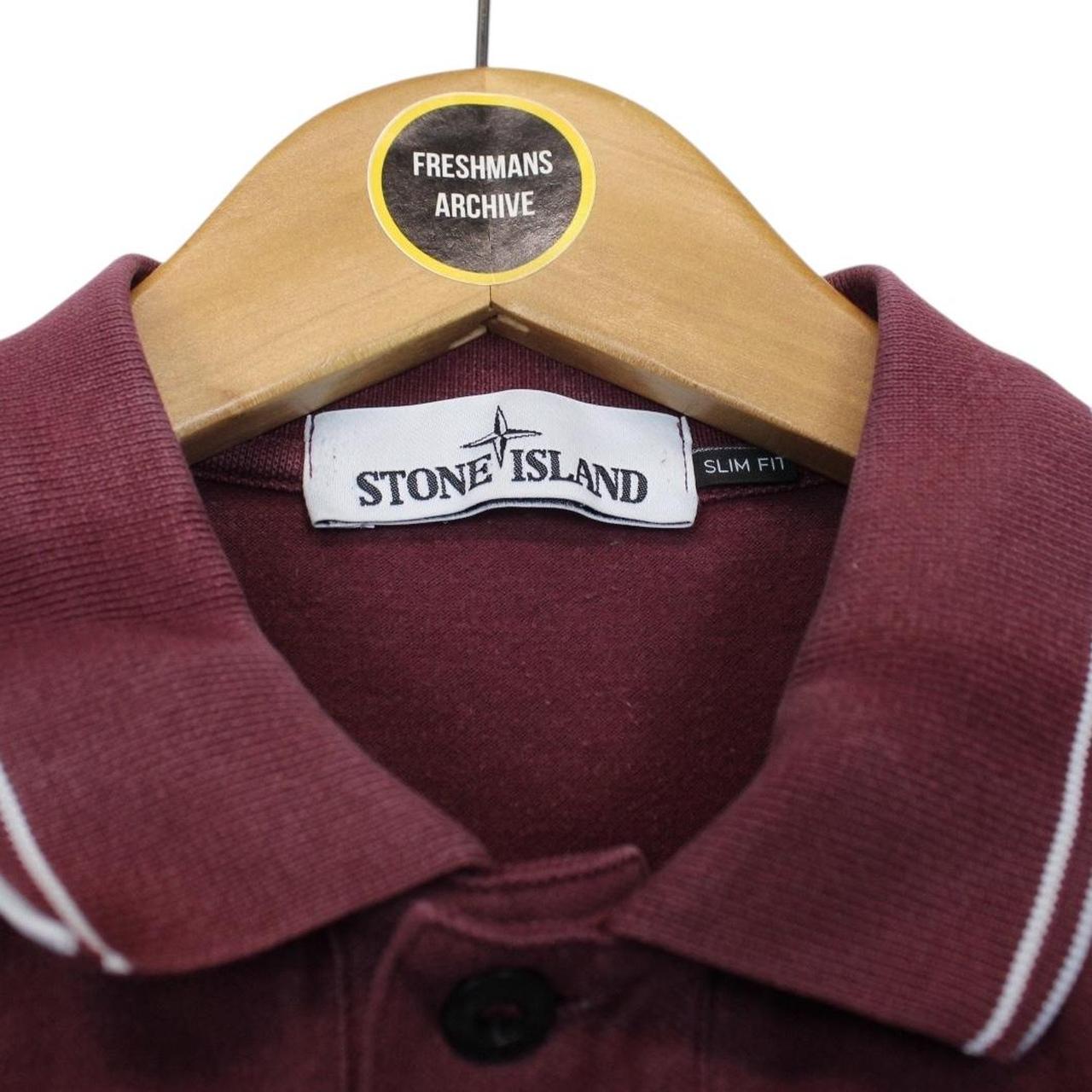 Stone Island AW 2017 Burgundy Short Sleeve Compass Polo Shirt